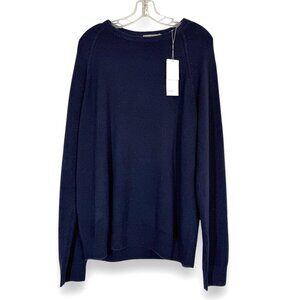 Vince Wool Cashmere Blend Sweater Navy Blue Size Large FLAW
